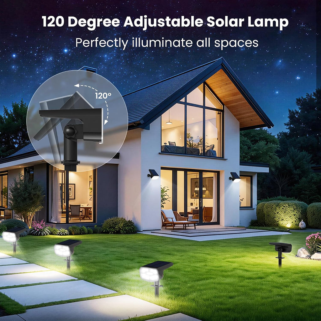 Solar Spotlights, Super Bright LED, 2 CCT Warm & Cool Light, Solarspot Lights for Outside Landscape Auto On/Off -2