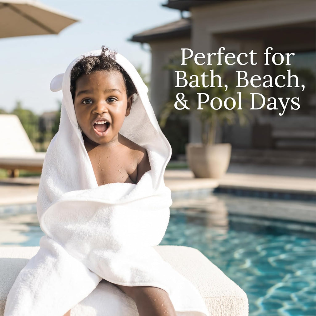 Hooded Baby Bath Towel - 100% Organic Cotton Baby Towels for Newborns, Toddlers, Boys, Girls - Soft Absorbent 450 GSM