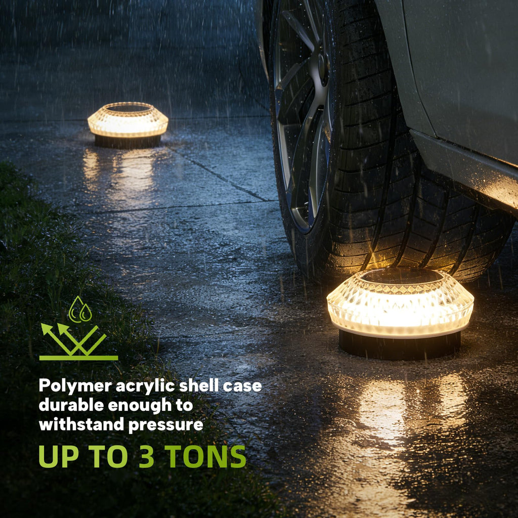 Solar Deck Lights Outdoor, IP67 Waterproof Solar Driveway Dock Lights