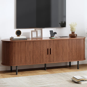63" Mid Century Modern TV Stand with Sliding Doors for 65" TV