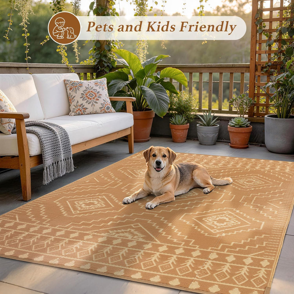 Waterproof Outdoor Rugs Outdoor Plastic Straw Rug Reversible Outdoor Camping Rugs RV Rug for Deck,Backyard