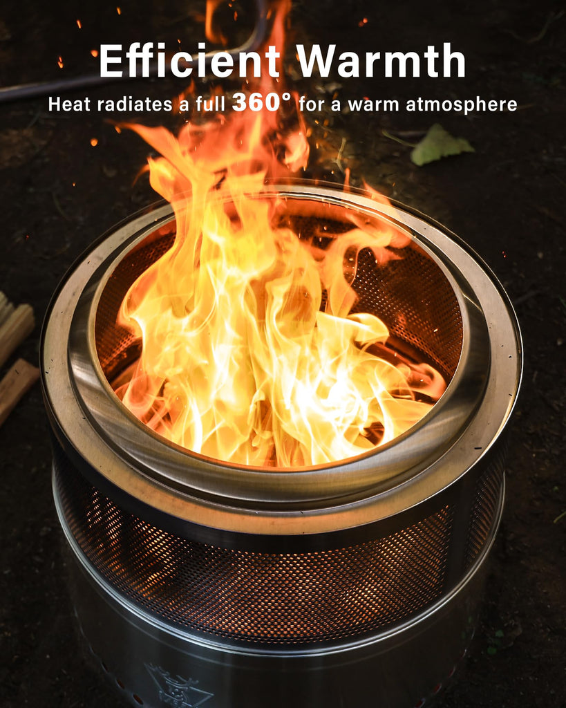 Smokeless Fire Pit 20 Inch, Folding Portable Firepit Outdoor