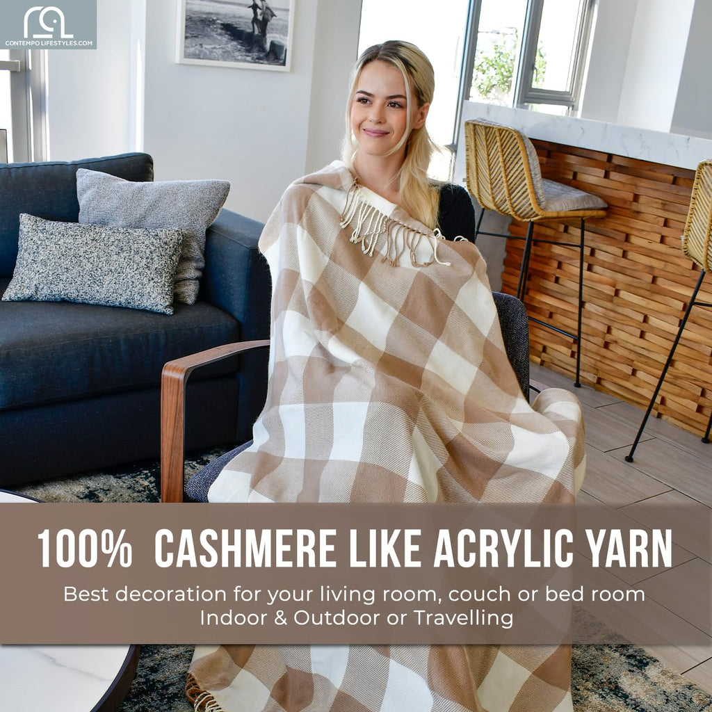 Blankets - Buffalo Plaid Throw Blanket - Decorative Classic Blanket - Comfortable and Ultra-Soft - Lightweight &