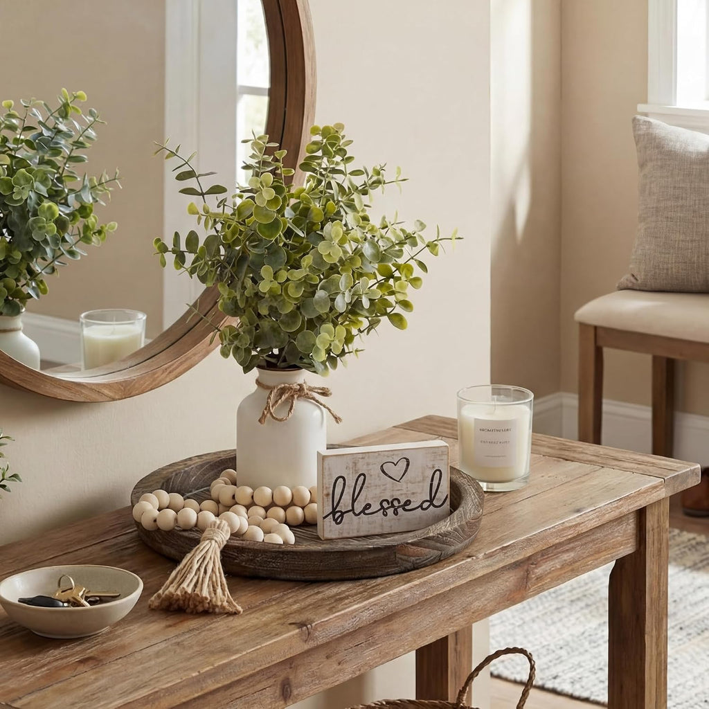 Rustic Modern Farmhouse Decor Set of 6 for Your Living Room, Kitchen Counter, Home or Table Centerpieces Room Decor