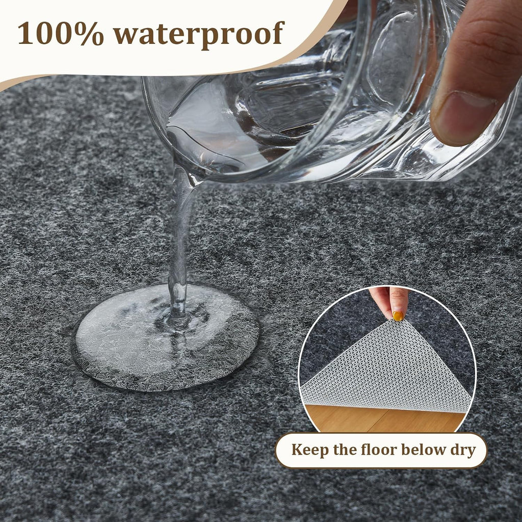 9x12 Ft Non Slip Rug Pad, Dual Surface Felt and Rubber Gripper Backing, 1/4 inch Thick Carpet Liner for Hardwood - Set of 108