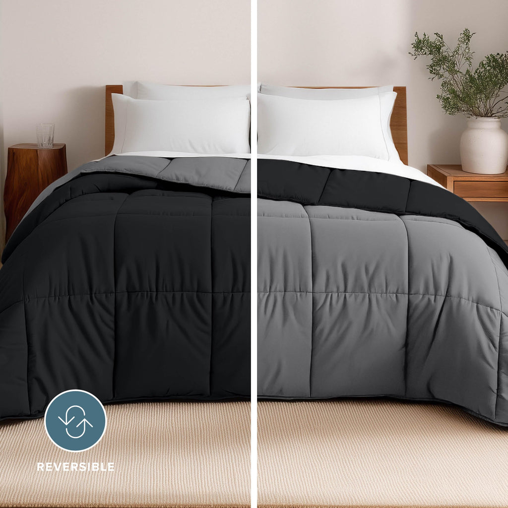 California King Comforter - Reversible Colors - Goose Down Alternative - Ultra-Soft - Premium 1800 Series - All