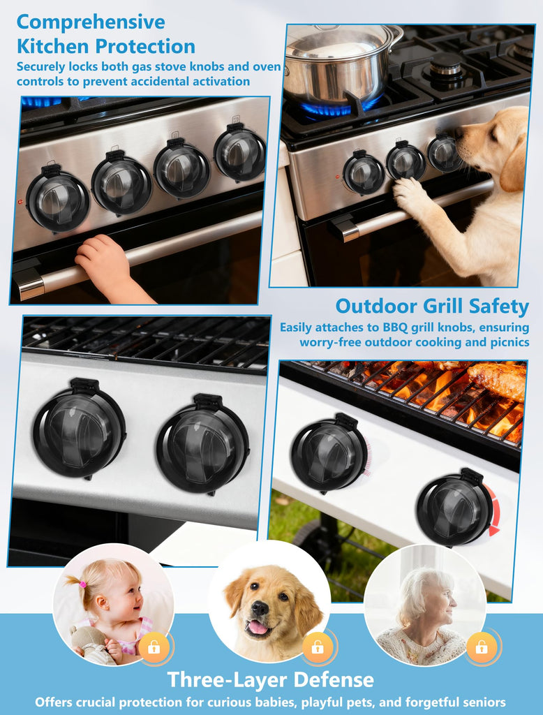 Stove Knob Safety Covers, 6 Pack Gas Stove Knob Covers