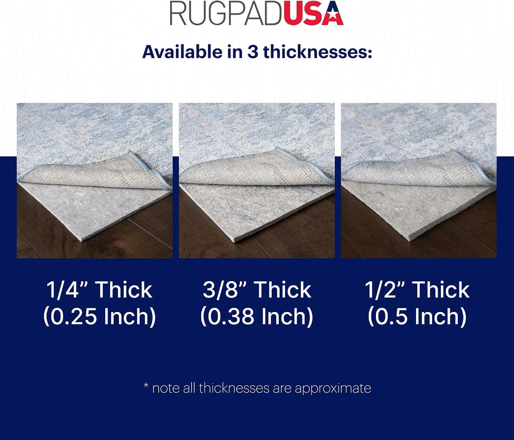 8'4" x 11'4", 100% Felt Rug Pad (1/4" Thick), Safe for All Floors, Low-VOC, Made in the USA, 2-Year Warranty
