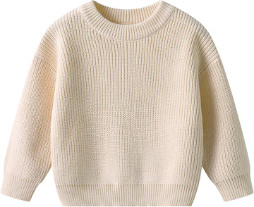 Baby Knit Sweater Toddler Boys Girls Warm Sweater Soild Pullover Round Neck Top Clothes Fall Winter Outfits
