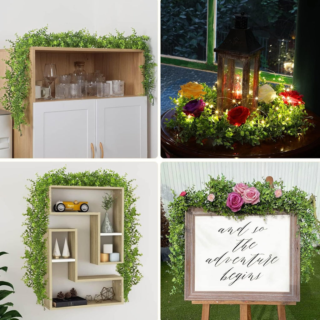 Eucalyptus Garland 60Ft Fake Vines Artificial Greenery Garland - Set of 10