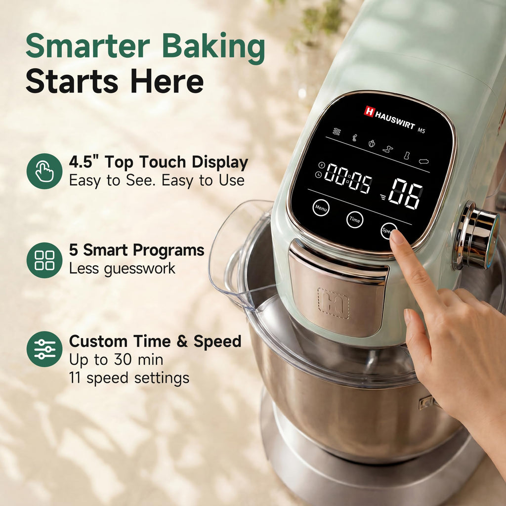 5.3QT Stand Mixer, LED Touch Screen, Quiet Operation, 11-Speed