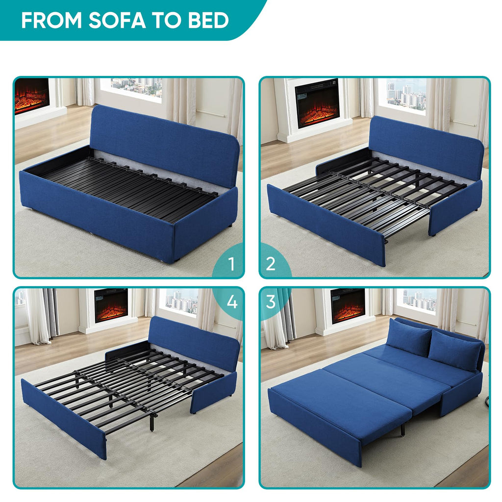 2 in 1 Queen Size Sleeper Chair Pull Out Sofas Couch with Pullout Beds, 43" W Convertible Guest Sleepers Chair Bed