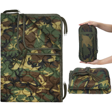 Woobie Blanket, Military Poncho Liner Camo Insulated Camping Woobie Blanket for Outdoor Hiking Survival Hunting
