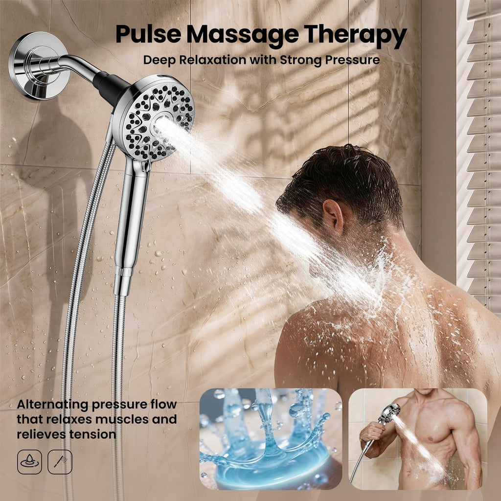 Filtered Shower Head with Handheld, High Pressure Magnetic Showerhead