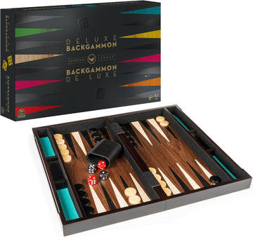 Legacy Deluxe Wooden Backgammon Classic 2-Player Original Board Game Set with Cups and Dice, for Kids and Adults Aged