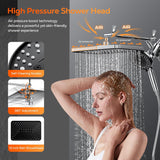 High Pressure Rain Shower Head Combo with Upgrade Magnetic Filtered Detachable Handheld Showerhead (10 Modes)