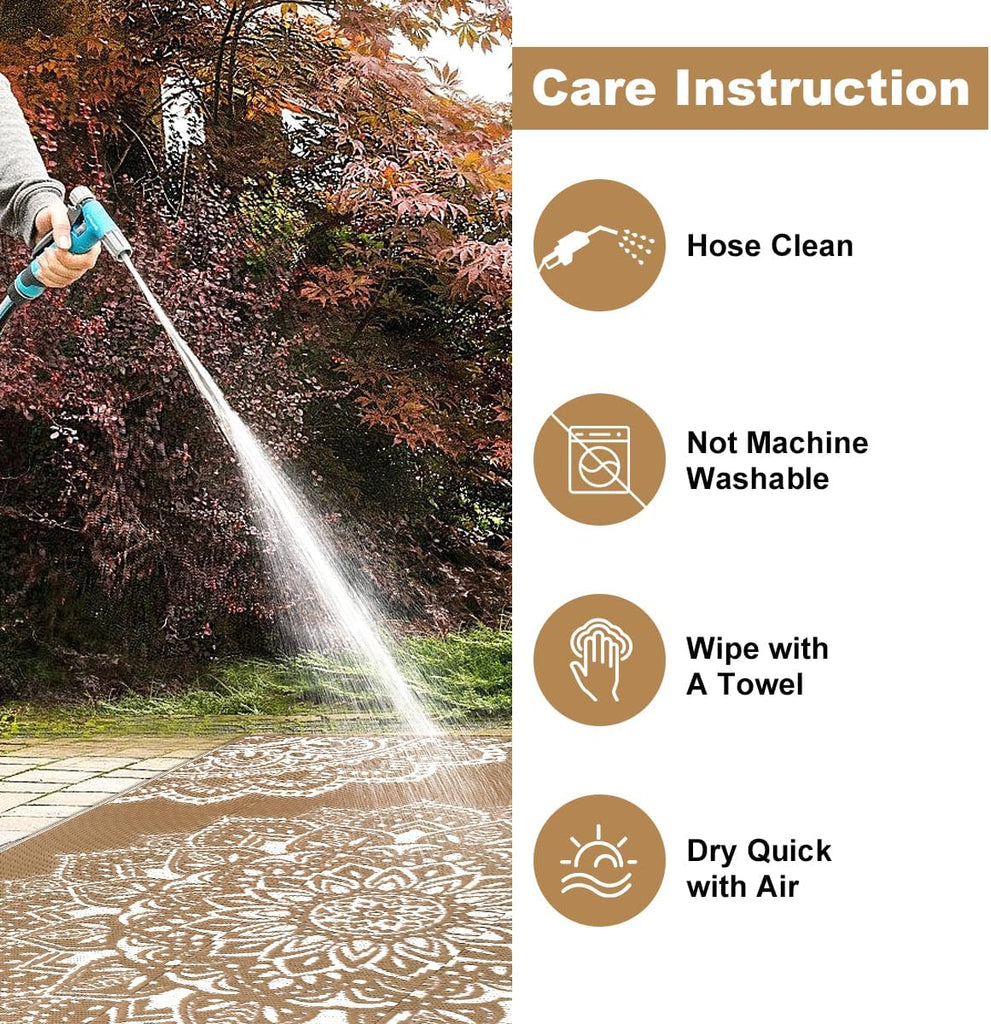 Waterproof Outdoor Rug, Reversible Plastic Straw Rug Clearance, Camping, RV Mat, Large Outside Rug Carpet for