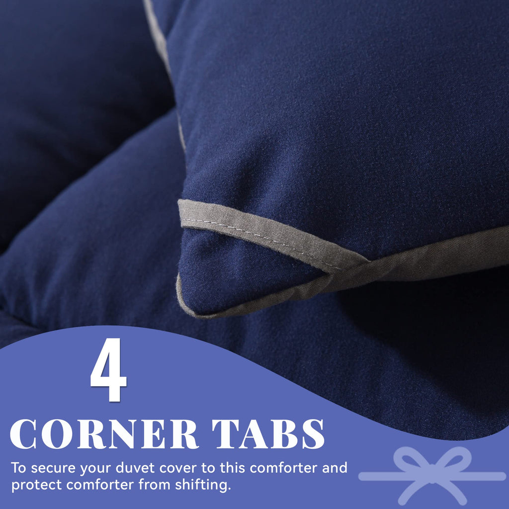 Down Alternative Comforter Blue/Grey Full Size - All Season Duvet Insert