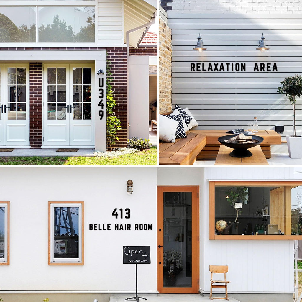 Black Modern Address Numbers, Outdoor Mailbox Numbers, Metal House Numbers and Letters, Farms, Garages Decoration