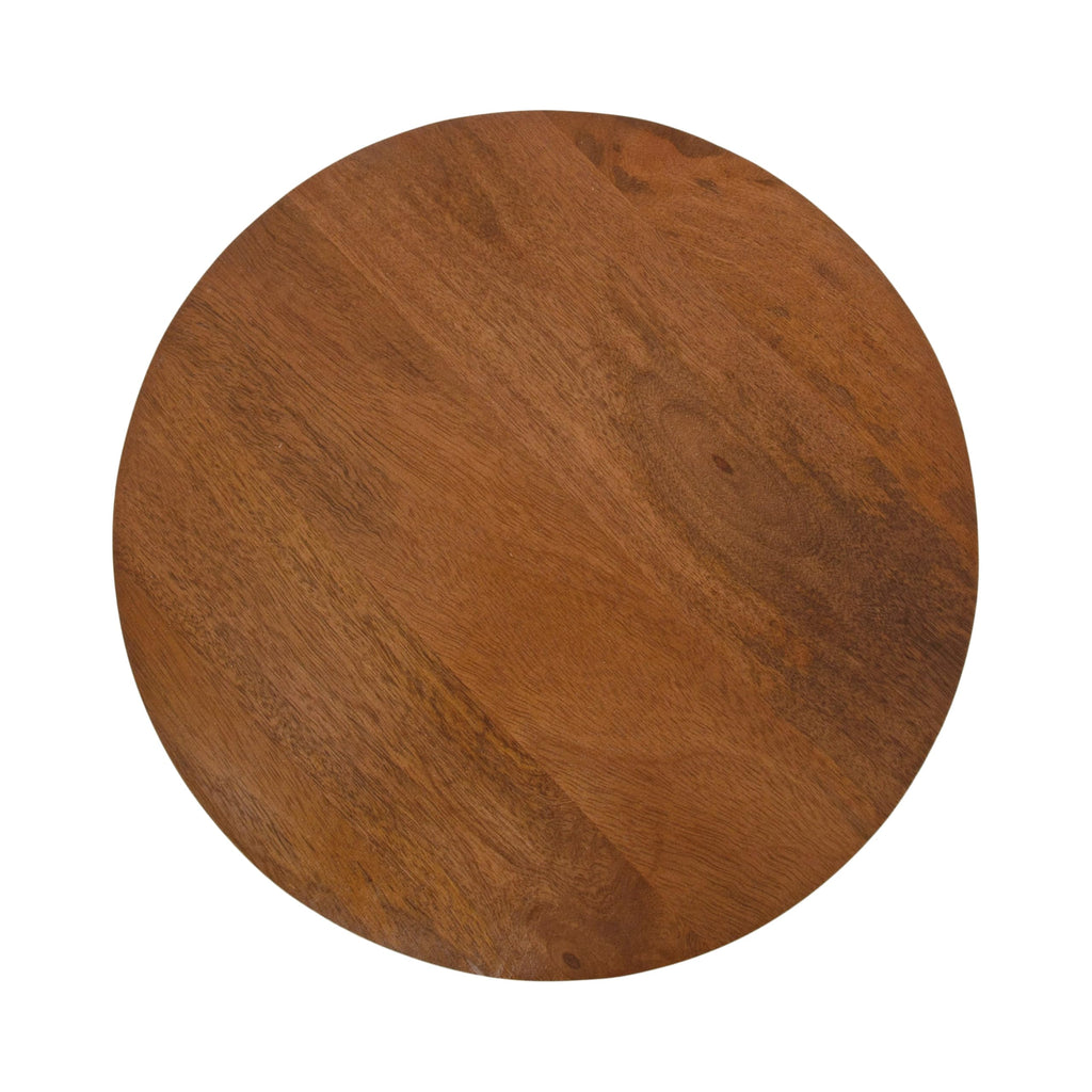 Inspired Saarinen Style Jakob Modern Wooden Round Side Table; 12 x 24; Walnut Brown; Circle Pedestal Table for Use as Bedroom Nightstand;