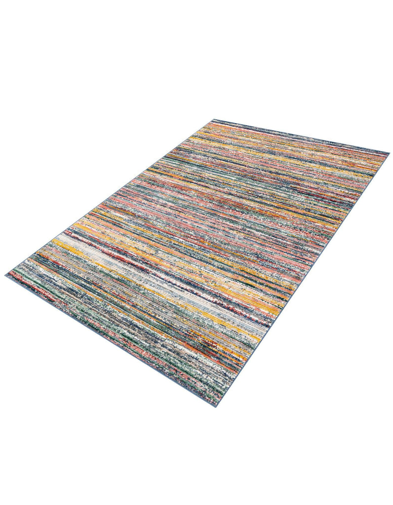 Gemstone Rug - 6' 2 Multi Easy-Clean Area Rug - Modern Textured Stripe Design, Perfect, and Home Office