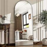 57" x 20" Arched Full Length Mirror - Wall Mounted/Floor Mirror Aluminum Alloy Frame Full Body Mirrors Living Room