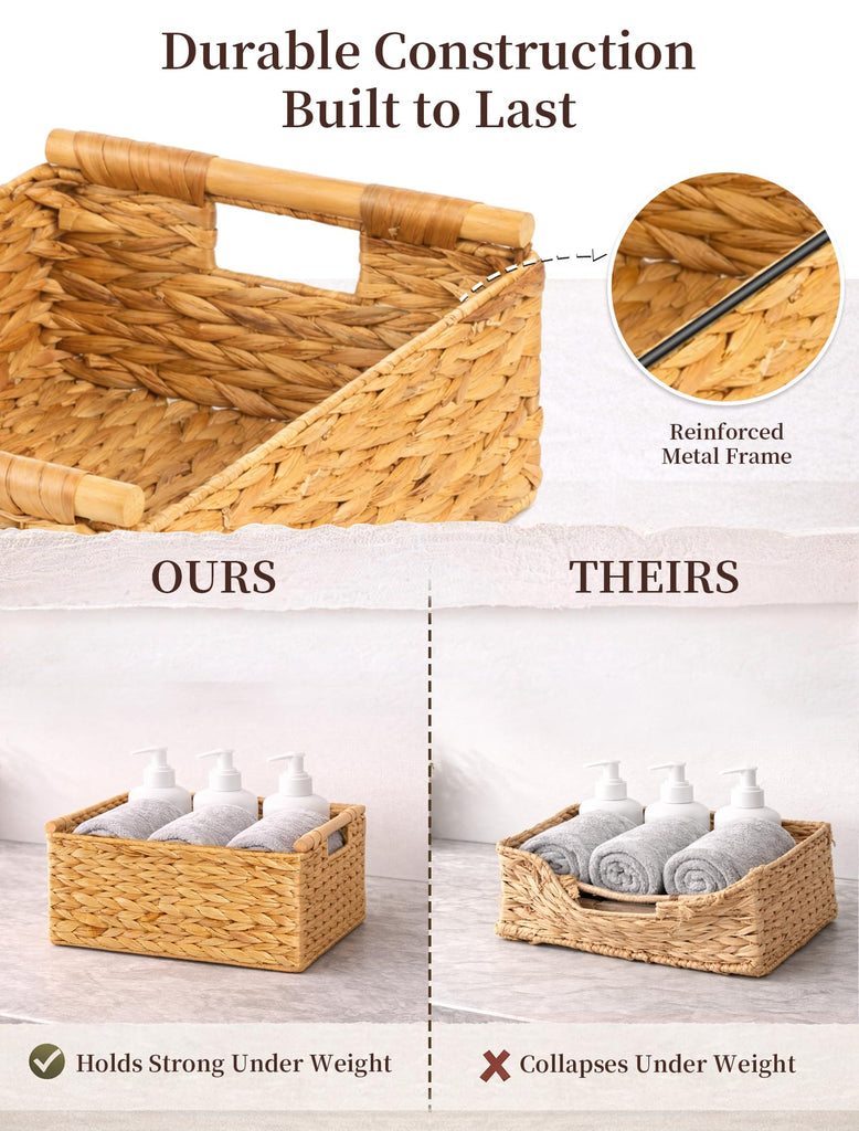 Wicker Basket, Large Basket for Gift Baskets Empty, 15.4x11x6.3in