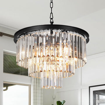 Inspired Odeon Style 8-Light Modern Crystal 3-Tier Chandelier - A107-B07CWJF3BH