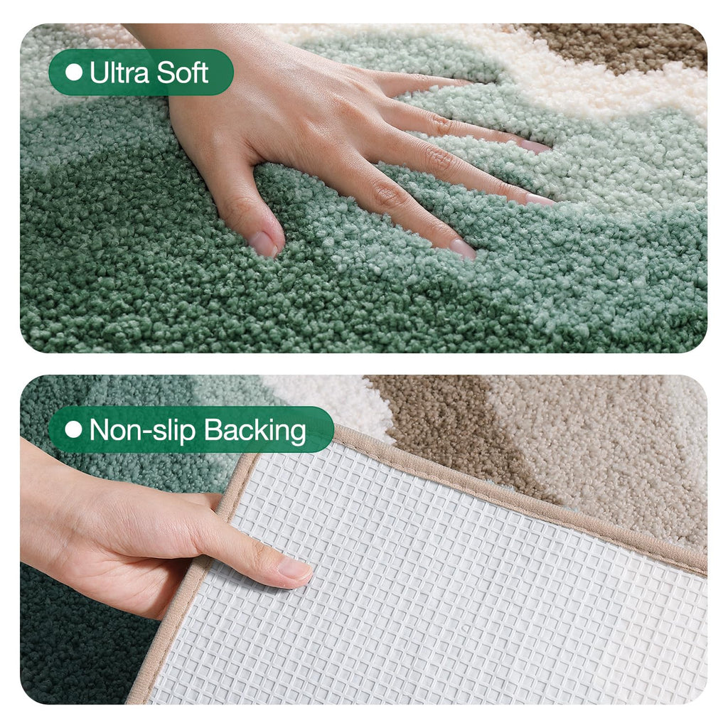 Coastal Bathroom Rug Soft Microfiber Absorbent Bath Mat 20x32