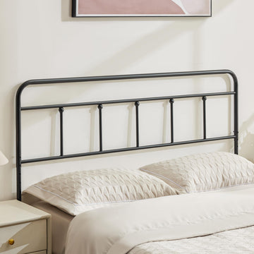 Vintage Metal Headboard Only, Adjustable Height 34-44 in, Black