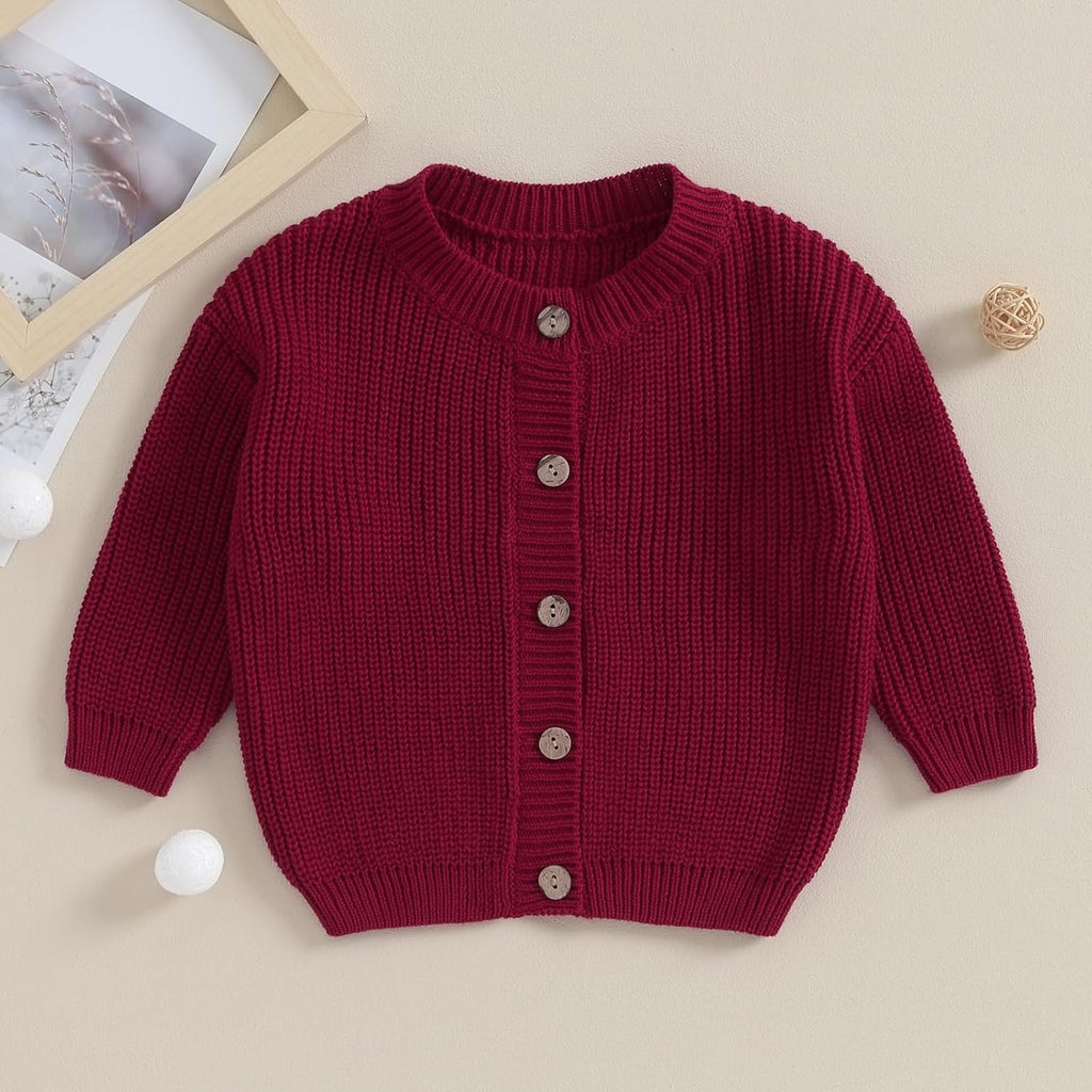 Baby Girl Boy Cute Long Sleeve Button Up Cardigan Toddler Knit Sweater Infant Fall Winter Clothes