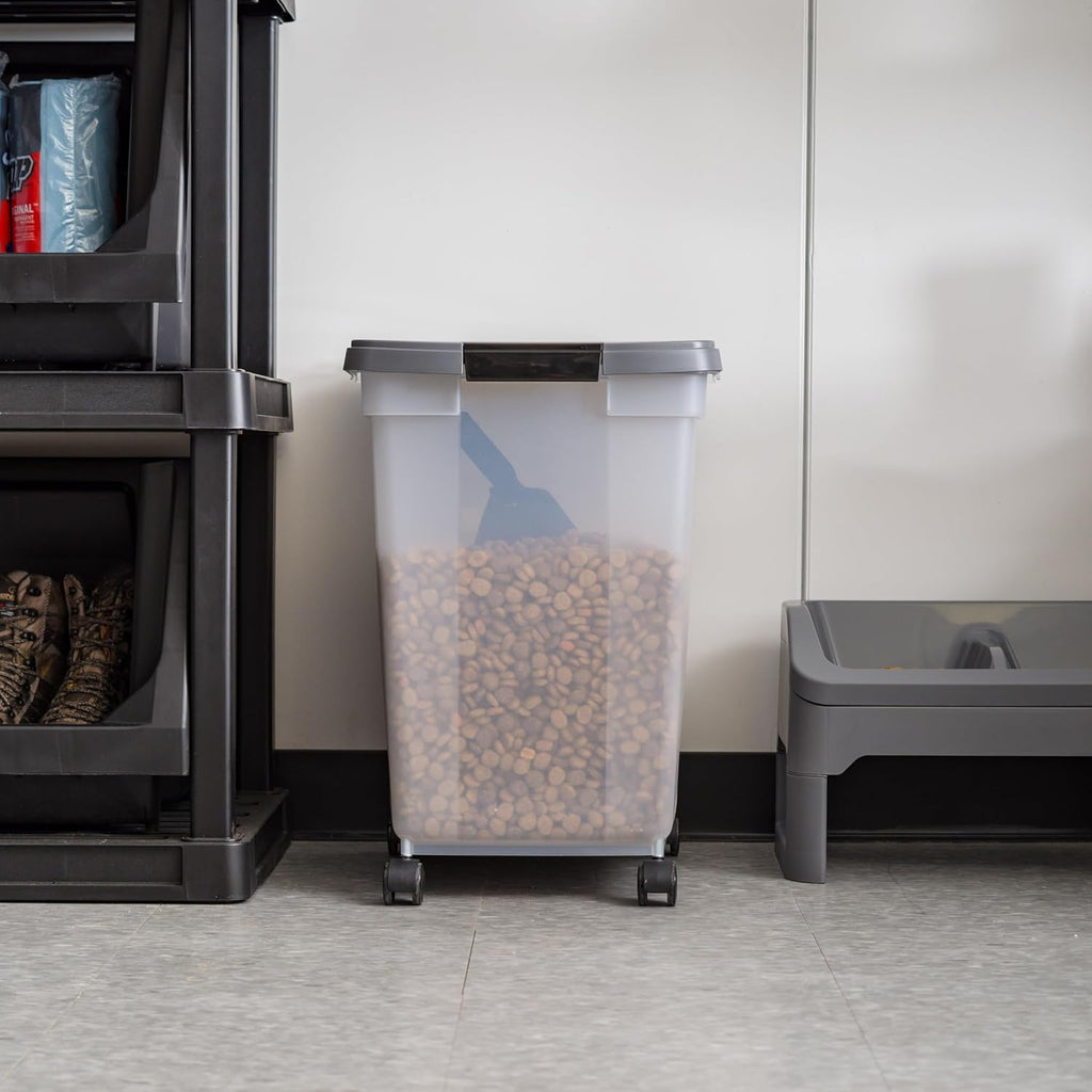 USA Dog Food Storage Container, Up to 50 lbs, Dark Gray, Made in USA