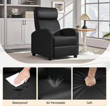 Recliner Chair PU Leather Recliner Sofa Home Theater Seating with Lumbar Support Overstuffed High-Density Foam &