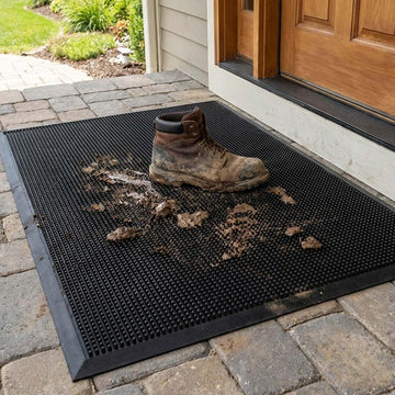 Outdoor Entrance Front Doormat, 32x39 Rubber Heavy Duty Mat | Dirt Trapping, Non-Slip, Waterproof, Low-Profile