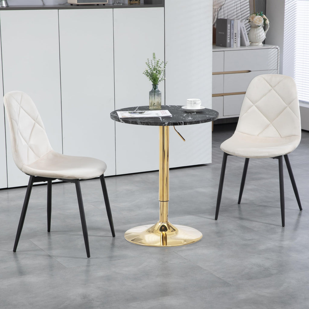 24" Round Cocktail Bar Table with Metal Base, Tall Bistro Pub Table, Adjustable 27.9"-35.4" Counter Bar Height, Easy