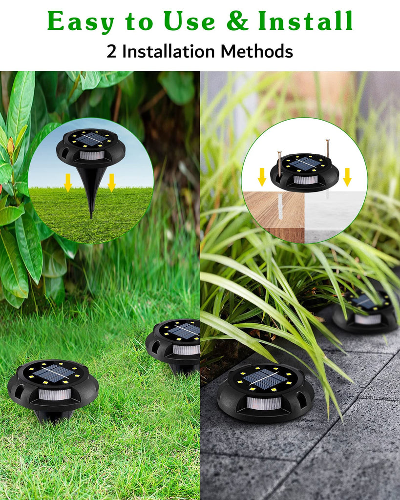 Solar Ground Lights Uplight Sidelight Waterproof 12 Pack Blue