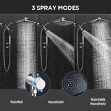 11.8" Rain Shower Head with Handheld, High Pressure Handheld Shower with Multi Spray Modes