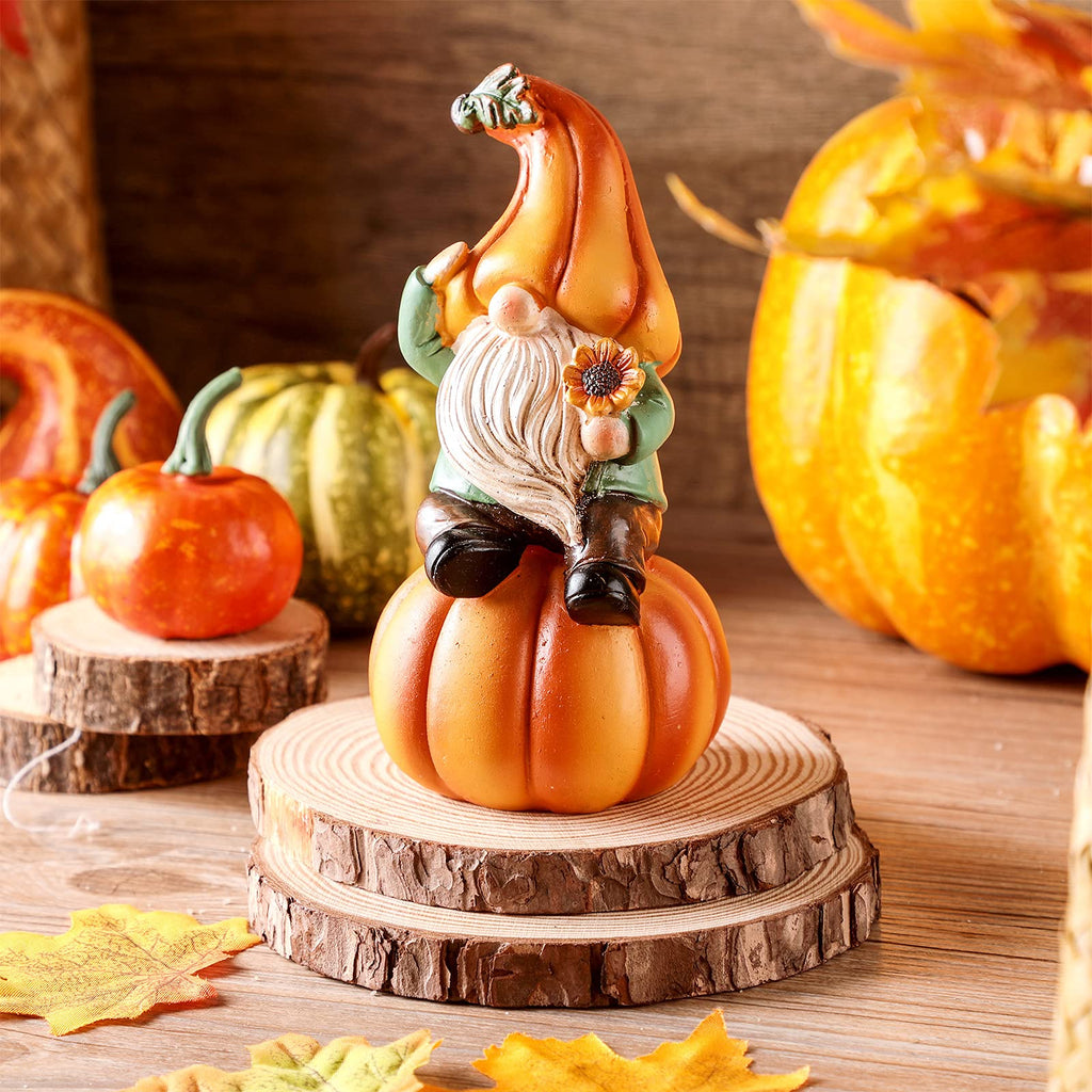 Fall Thanksgiving Gnomes Figurine Decorations, 6.7", Cute