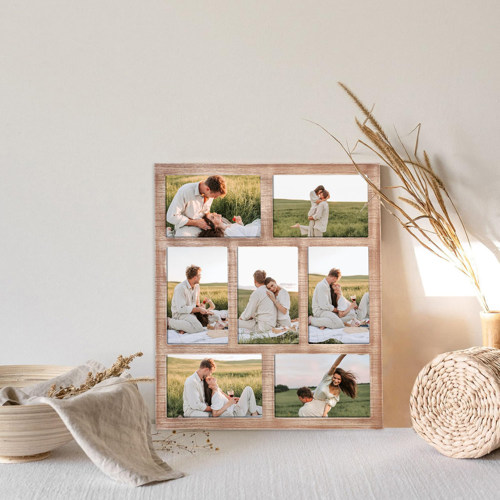 4x6 Picture Frame Collage for Wall Decor, Multiple Photo Collage Frames with Tempered Glass, 7-Opening for 4 x 6