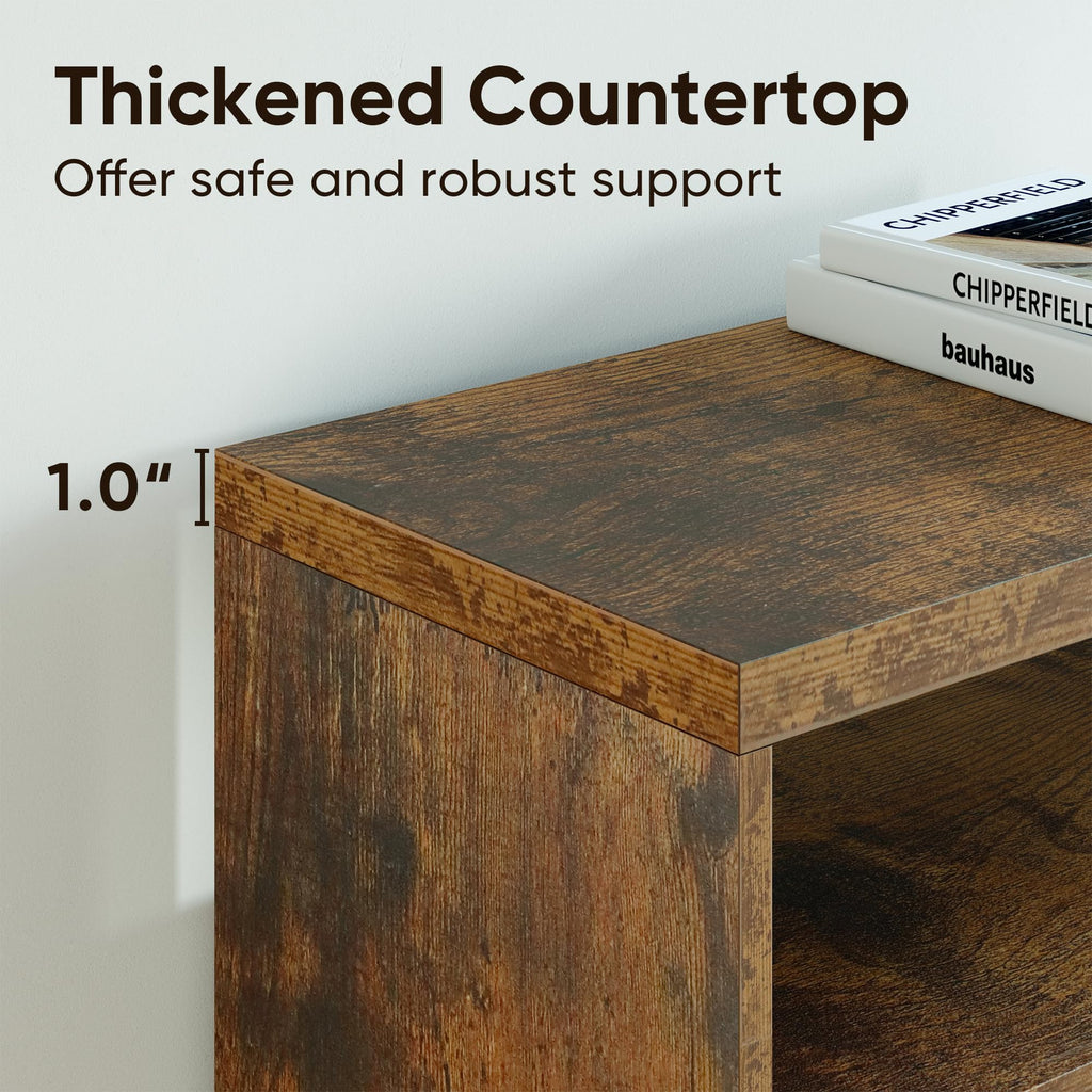 Shoe Storage Cabinet with 2 Flip Drawers, Modern Hidden Shoe Storage Organizer, Narrow Wooden Freestanding Shoe Rack
