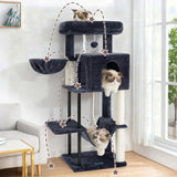 Cat Tree, Cat Tower for Indoor Cats, 43.3 inch Cat Tree Tower with Sturdy Steel Tube, Hammock