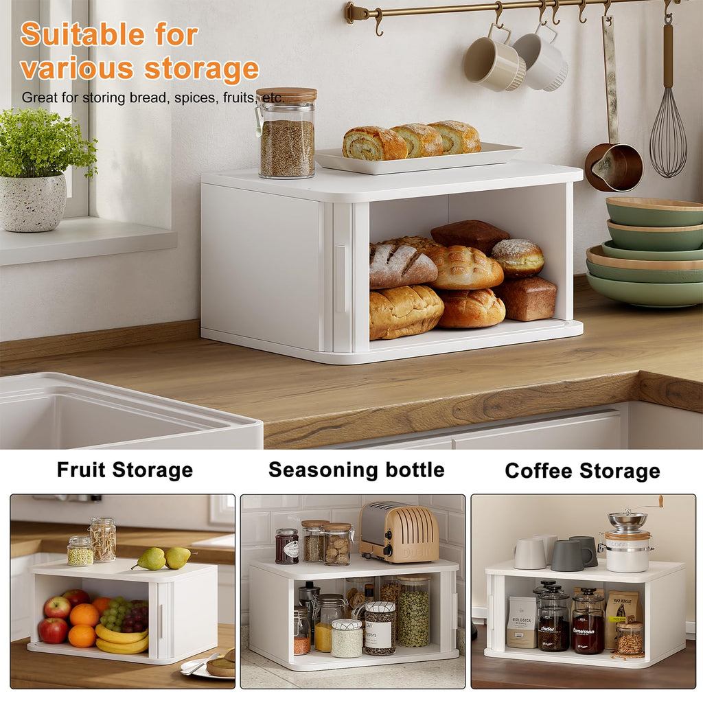 Roll Top Countertop, Bamboo Bread Storage