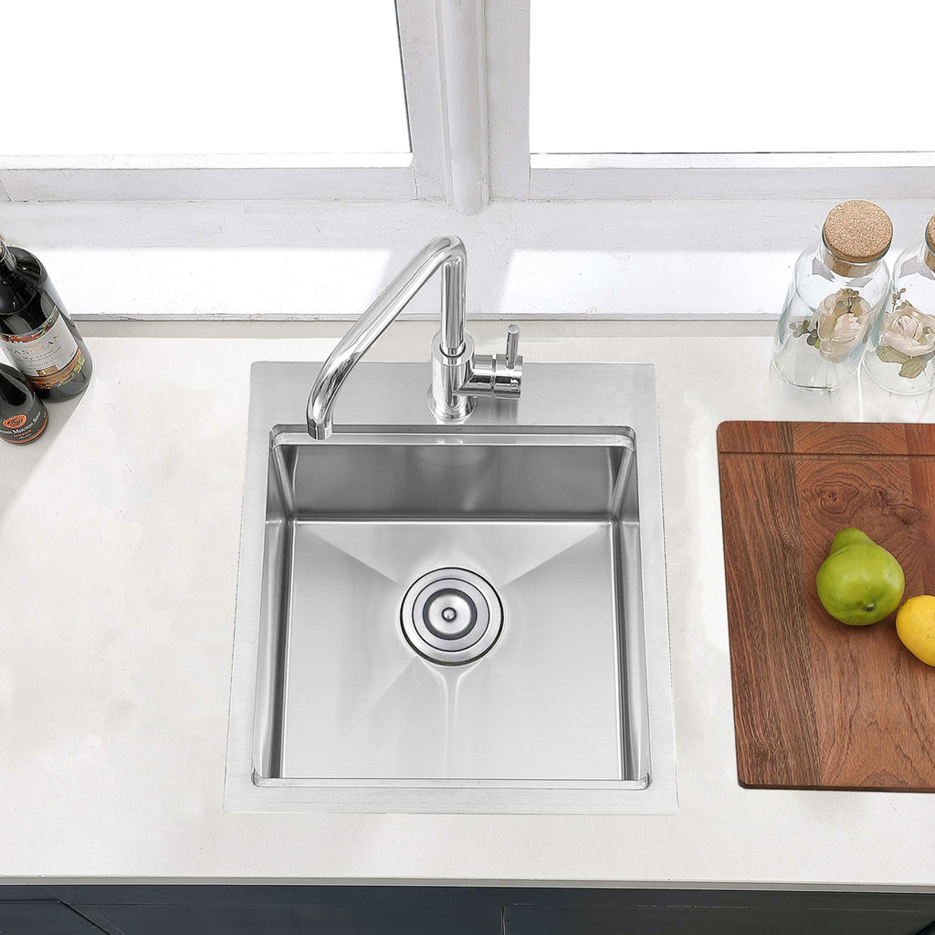 17x19 Inch Drop in Bar Sink Brushed Nickel
