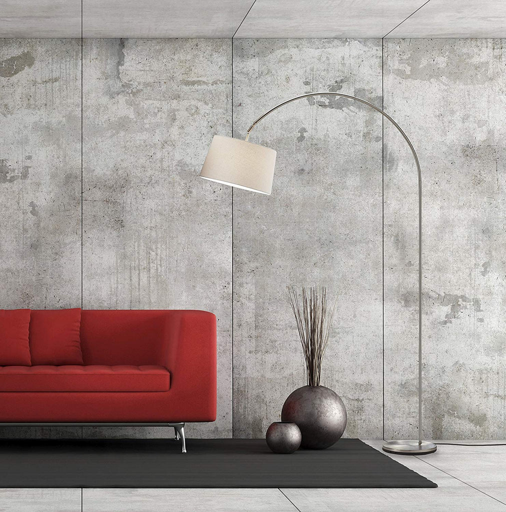 Goliath Arc Lamp - 53.5" Floor Lamp Satin Steel