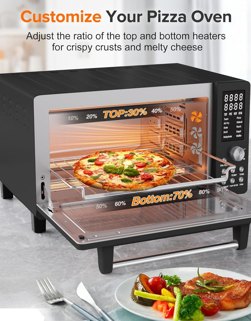 Bravo Pro Smart Air Fryer Toaster Oven Combo, Airfryer Convection Oven Countertop, 10-in-1 Functions with Quicker &