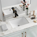 Undermount Bathroom Sink Rectangle Interior Bowl Size 16 x 11 inch White Porcelain Ceramic Vessel Sink Under Counter Exterior Size 18x13in Rectangular Bath Sink Basin Lavatory Fireclay A131-B0D5XJQ9LH