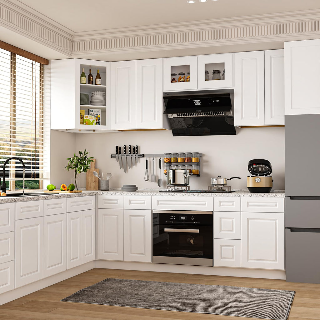 12" Kitchen Base Cabinet, Sideboard Storage Cabinet with Soft-Close Drawer and Adjustable Shelf, RTA Base Cabinet