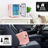 Mini Fridge - Refrigerator for Bedroom, Office, Portable Table Top Beverage Cooler, 12V 110V Refrigerador for Drinks