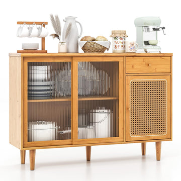 Modern Buffet Cabinet, Boho Coffee Bar Cabinet