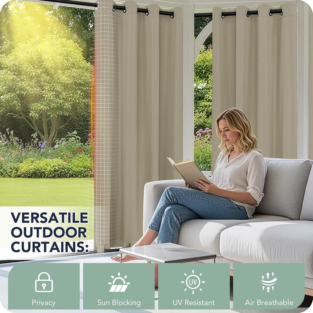 Gazebo Curtains Outdoor Waterproof 6 Panels